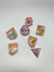 Glow in the dark Butterfly set of 7 Dice